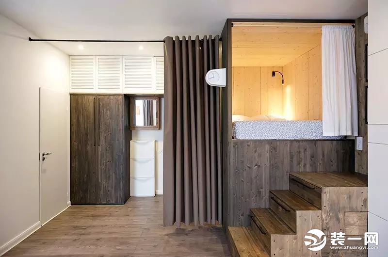 35平米小公寓装修效果图 原木+灰色调超赞